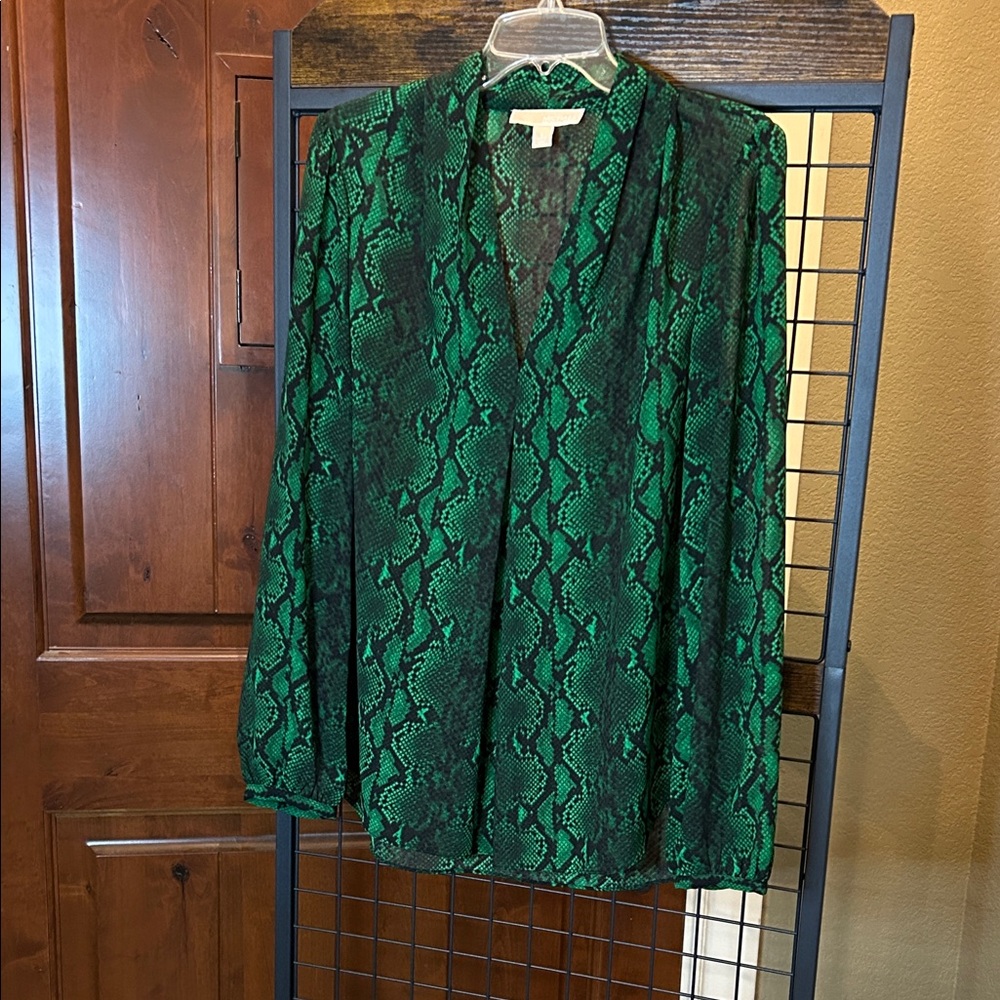 Michael Kors Emerald Snake Print Blouse sku#112
